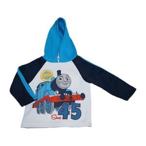 Thomas & Friends Boys Hoodie Long Sleeve Graphic Sweatshirt Blue Train‎ 3T
